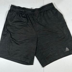 Reebok Black/Grey Heather Athletic Shorts Medium